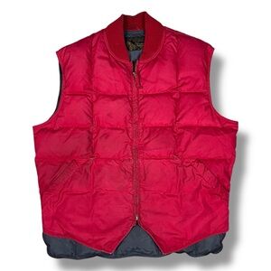 Vtg Eddie Bauer Vest Premium Goose Down Downlight Puffer Quilted Red Sz L